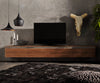 TV Stand Stonegrace 240cm 4 Doors Acacia Wood Brown Slate V-Leg Black