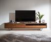 TV Stand Stonegrace 175-240 cm Acacia Wood Brown Stone Veneer V-Foot Black
