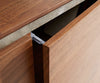 Sideboard Stonegrace 175 cm 2 Doors Acacia Wood Brown Stone Veneer V-Leg Black