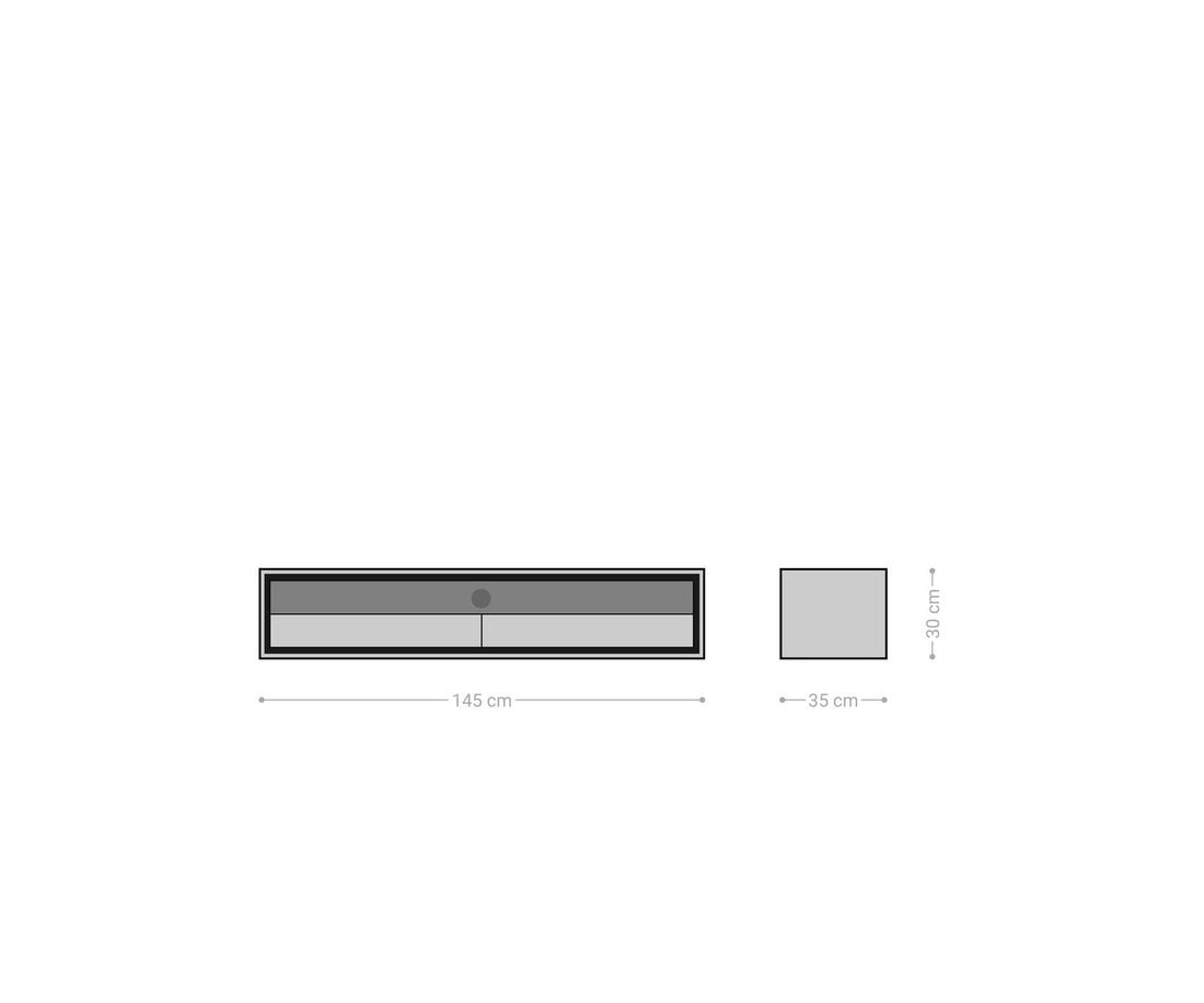 Floating TV Stand Stonegrace Classic 145cm Acacia Wood Brown Stone Veneer
