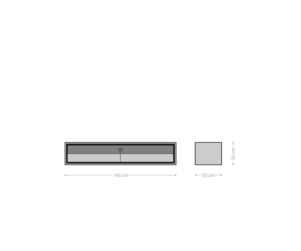 Floating TV Stand Stonegrace Classic 145cm Acacia Wood Brown Stone Veneer