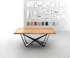 Dining Table Olympus Live Edge 200cm Acacia Wood Natural Spider Frame Black 55mm Top