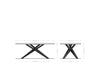 Dining Table Olympus Live Edge 200cm Acacia Wood Natural Cross Frame Steel 55mm Top