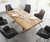 Dining Table Olympus Live Edge 200cm Acacia Wood Natural Cross Frame Steel 55mm Top