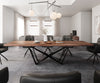 Dining Table Olympus Live Edge Acacia Wood Brown Spider Frame Black 260-300cm