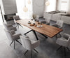Dining Table Olympus Live Edge 300cm Acacia Wood Brown Cross Frame Black 55mm Top