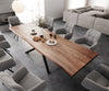 Dining Table Olympus Live Edge 300cm Acacia Wood Brown Cross Frame Black 55mm Top