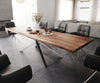 Dining Table Olympus Live Edge Acacia Wood Brown Cross Frame Steel 300cm