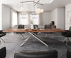 Dining Table Olympus Live Edge 300cm Acacia Wood Brown Cross Frame Steel 55mm Top