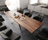 Dining Table Olympus Live Edge 300cm Acacia Wood Brown Cross Frame Steel 55mm Top