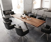 Dining Table Olympus Live Edge 300cm Acacia Wood Brown Cross Frame Steel 55mm Top