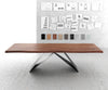 Dining Table Olympus Live Edge 300cm Acacia Wood Brown V-Frame Black 55mm Top