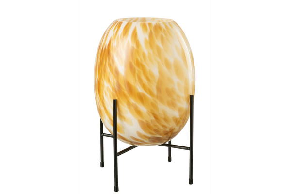 Vase Aura Glass 38cm White Ochre