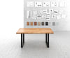 Dining Table Olympus Live Edge 180cm Acacia Wood Natural Square Frame Slim Black 55mm Top