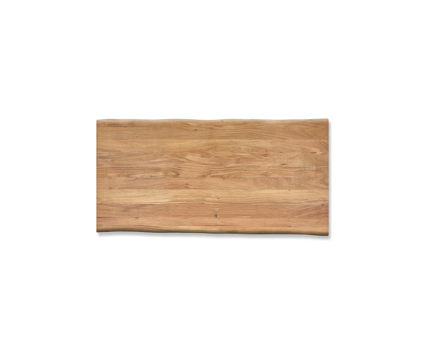 Dining Table Olympus Live Edge 180cm Acacia Wood Natural Square Frame Slim Black 55mm Top