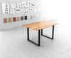 Dining Table Olympus 140x90cm Acacia Wood Natural Square Frame Black