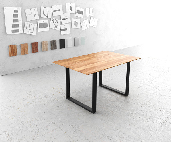 Dining Table Olympus 140x90cm Acacia Wood Natural Square Frame Black
