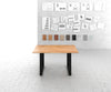 Dining Table Olympus 140x90cm Acacia Wood Natural Square Frame Black