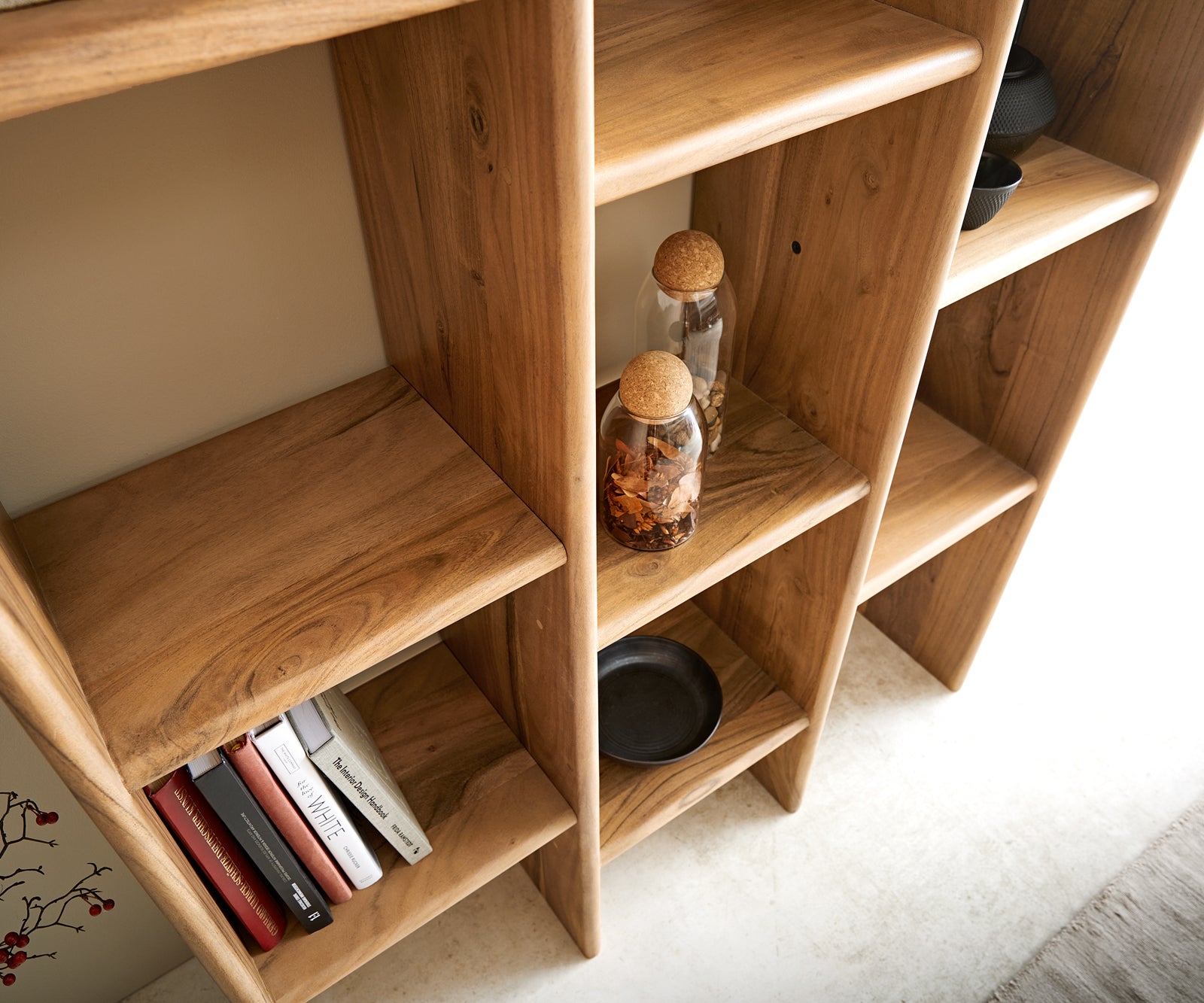 Bookcase Tizi 110x175cm Acacia Wood Natural