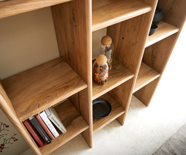 Bookcase Tizi 110x175cm Acacia Wood Natural