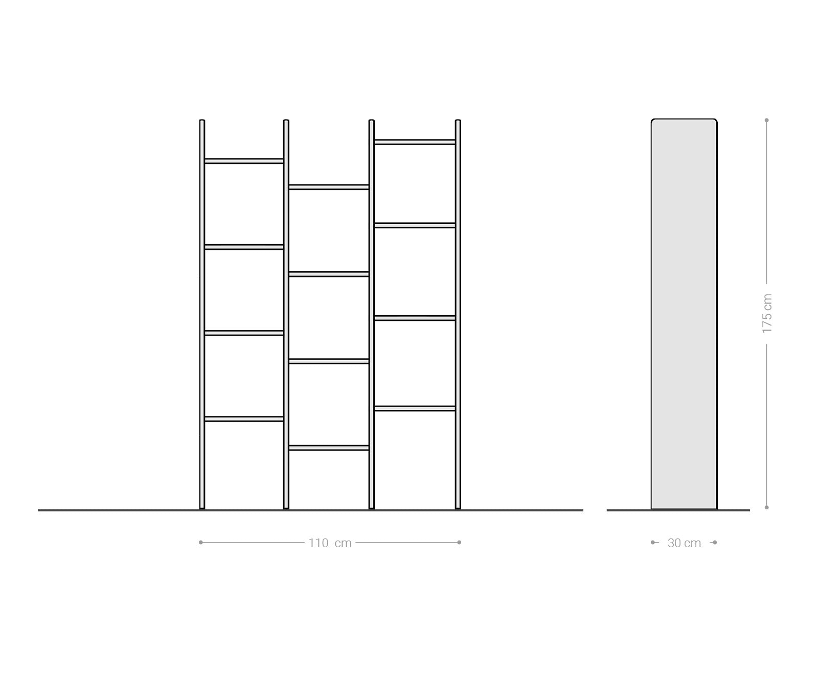 Bookcase Tizi 110x175cm Acacia Wood Natural