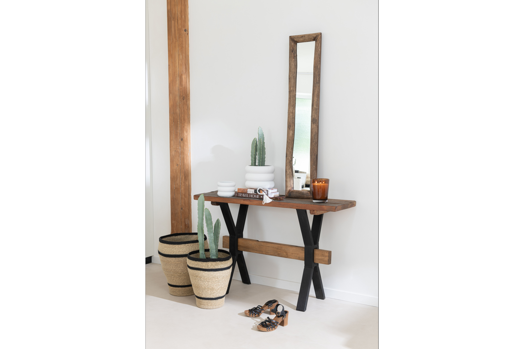 Wall Mirror Martha 119cm Brown Wood
