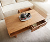 Coffee Table Surimu 115x60cm Acacia Wood Brown 2 Drawers Cork Handle