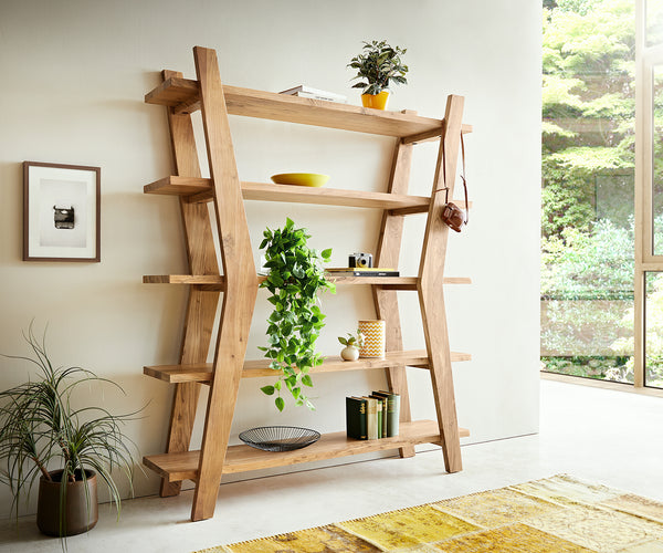Freestanding Shelf Rack Xanthios 172cm Acacia Wood Natural