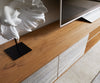 TV Stand Kleo 200cm Acacia Wood Natural 4 Doors V-Foot Stainless Steel