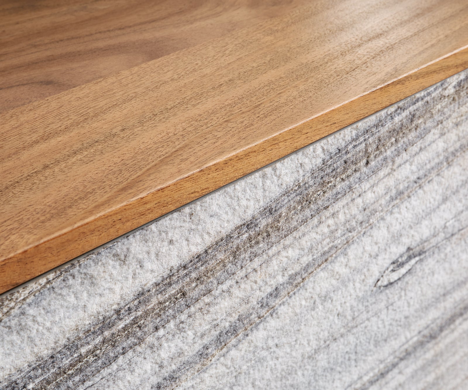 TV Stand Kleo 200cm Acacia Wood Natural 4 Doors V-Foot Stainless Steel