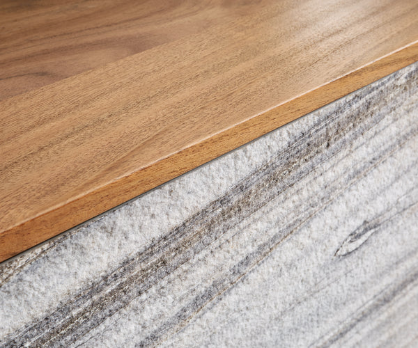 TV Stand Kleo 200cm Acacia Wood Natural 4 Doors V-Foot Stainless Steel