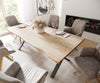 Dining Table Olympus Live Edge Oak Wood Natural X Frame Black 200cm