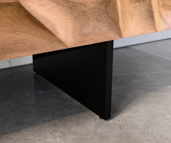 TV Stand Solu 175cm Acacia Wood Natural 2 Doors 2 Drawers 3D Front