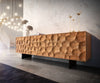 TV Stand Solu 175cm Acacia Wood Natural 2 Doors 2 Drawers 3D Front
