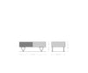 Coffee Table Kayu 115x60cm 2 Drawers 1 Compartment Acacia Wood Natural V-Feet Silver