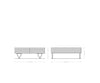 Coffee Table Kayu 115x115cm 4 Drawers Acacia Wood Natural V-Feet Silver