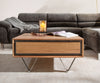 Coffee Table Stonegrace 80-115 cm Acacia Wood Natural And Slate