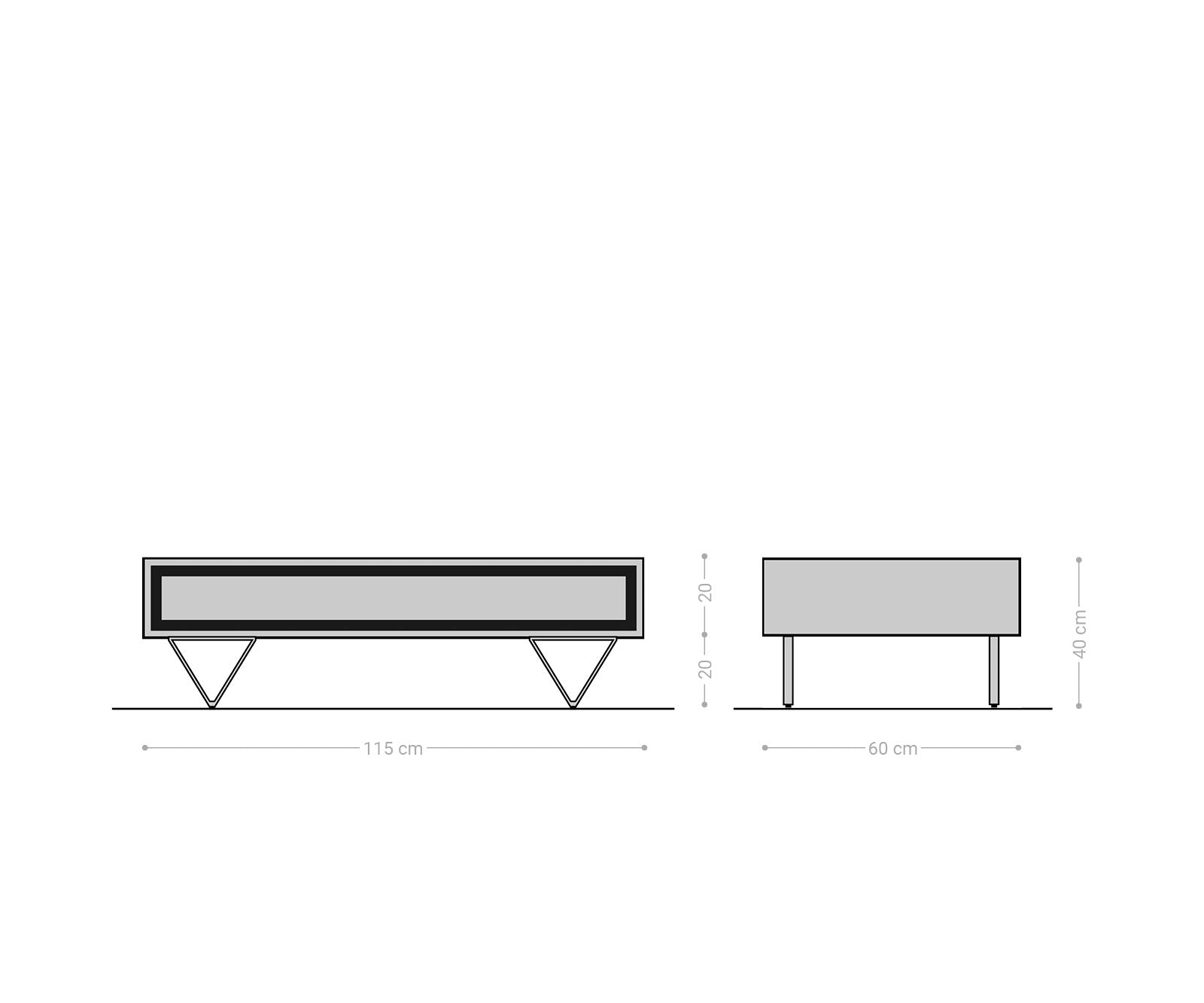 Coffee Table Stonegrace 115cm Acacia Wood Natural And Slate