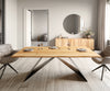 Dining Table Olympus Live-Edge 200x100cm Oak Wood Natural V-Frame Black