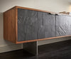 TV Stand Teele 200cm Acacia Wood Natural And Slate 4 Doors
