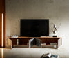 TV Stand Teele 200-240 cm Acacia Wood Natural And Slate 4 Doors