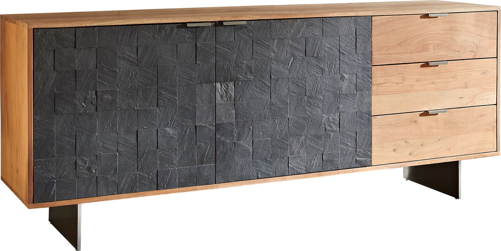 Sideboard Teele 175cm Acacia Wood Natural & Slate
