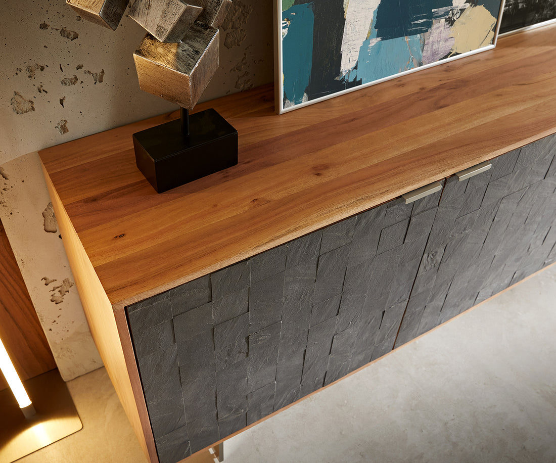Sideboard Teele 175cm Acacia Wood Natural & Slate