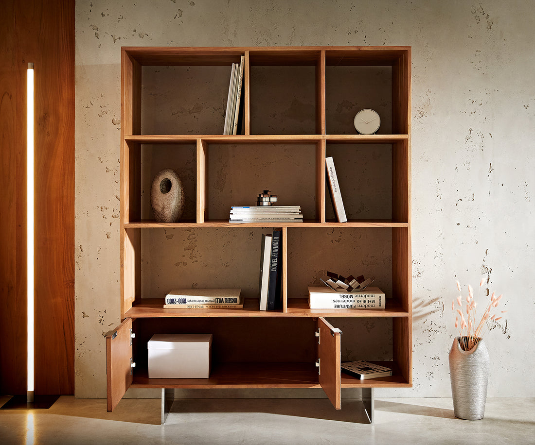 Display Cabinet Teele II 115x150cm Acacia Wood Natural