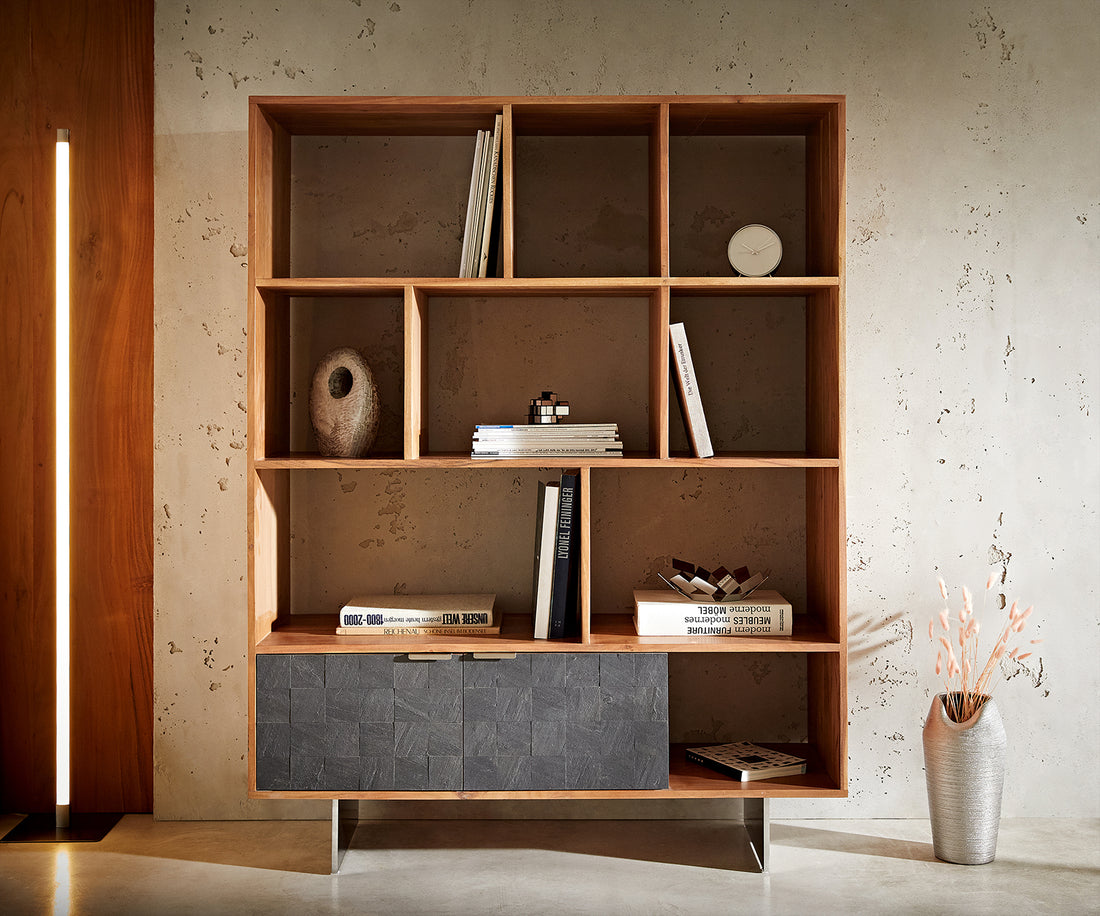 Display Cabinet Teele II 115x150cm Acacia Wood Natural