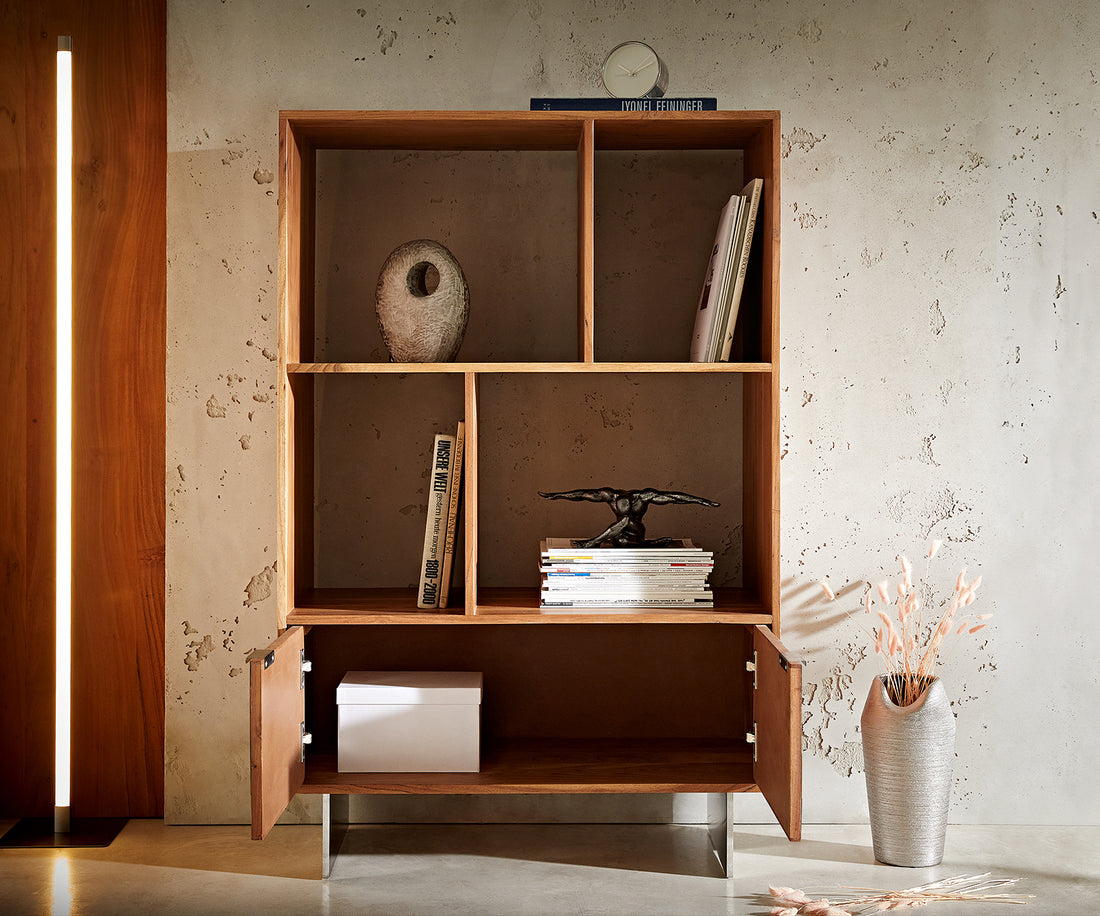 Display Cabinet Teele 90x130cm Acacia Wood Natural