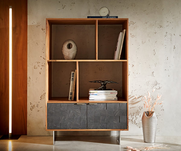 Display Cabinet Teele 90x130cm Acacia Wood Natural