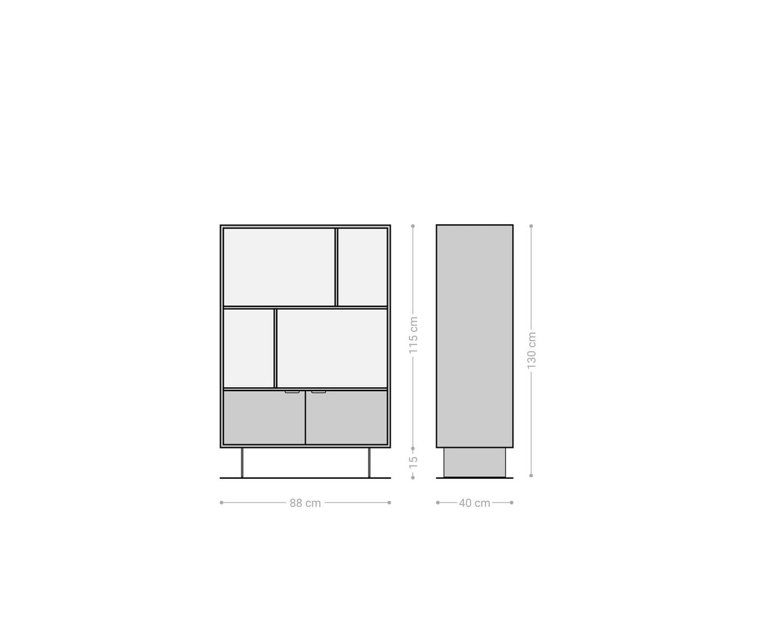 Display Cabinet Teele 90x130cm Acacia Wood Natural