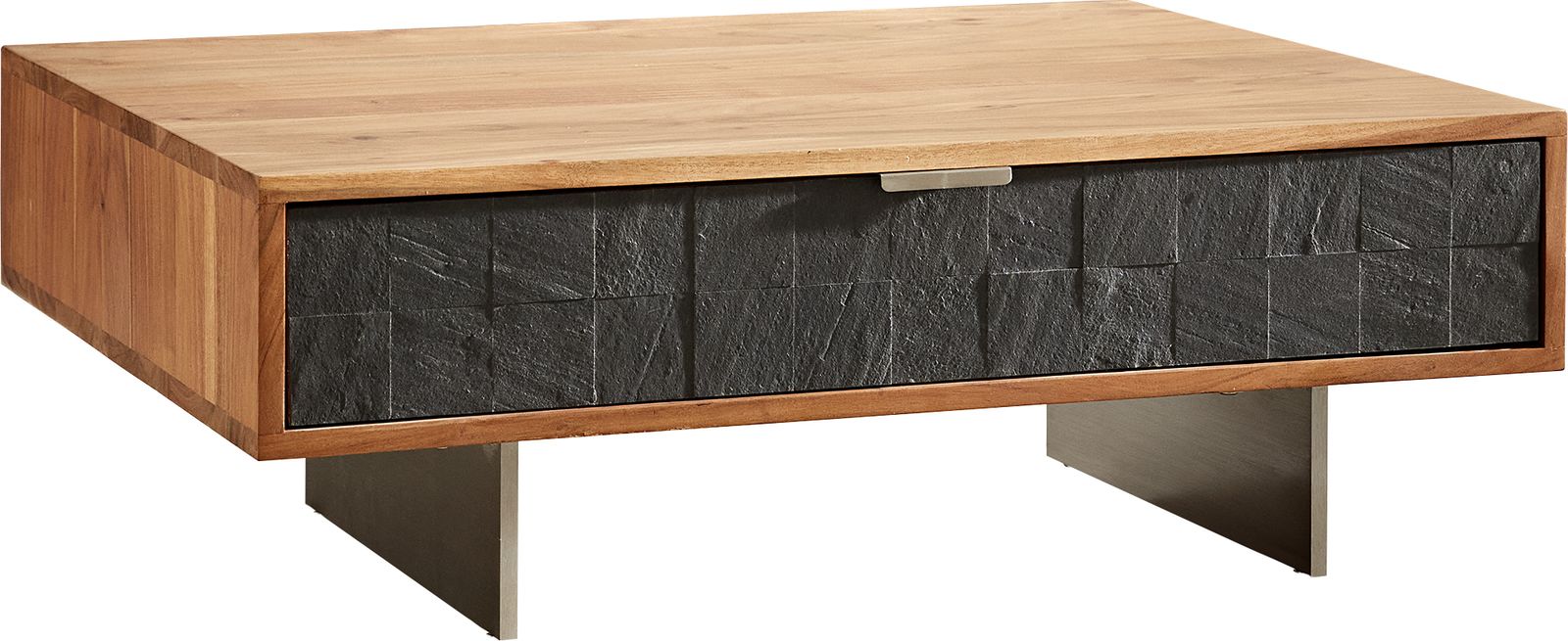 Coffee Table Teele 80cm Acacia Wood Natural And Slate