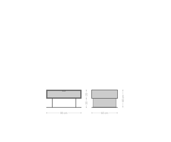 Coffee Table Teele 80cm Acacia Wood Natural And Slate